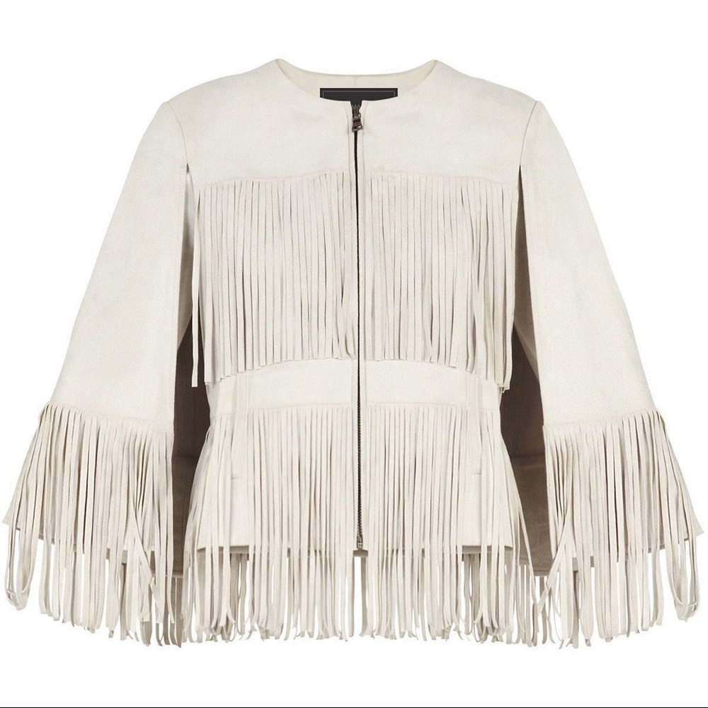 BCBGMAXAZRIA faux suede cape jacket size xs
